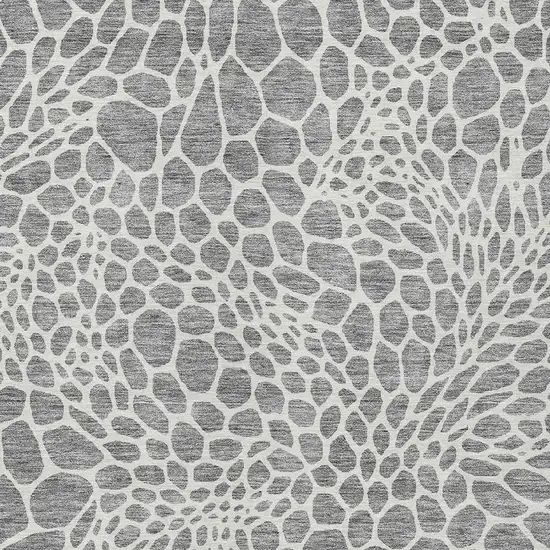 Gray And Ivory Geometric Washable Indoor Outdoor Area Rug Photo 7