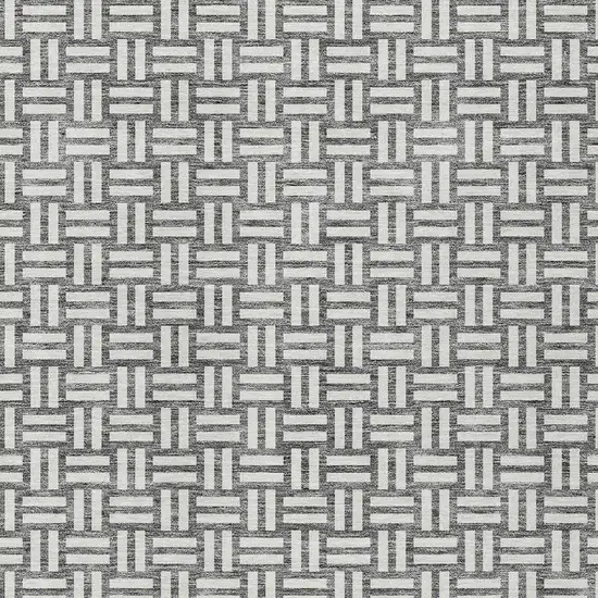 Gray And Ivory Geometric Washable Indoor Outdoor Area Rug Photo 6