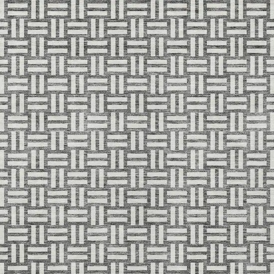 Gray And Ivory Geometric Washable Indoor Outdoor Area Rug Photo 6