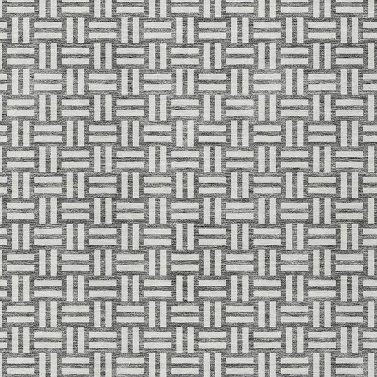 Gray And Ivory Geometric Washable Indoor Outdoor Area Rug Photo 6