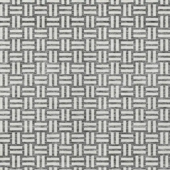 Gray And Ivory Geometric Washable Indoor Outdoor Area Rug Photo 6