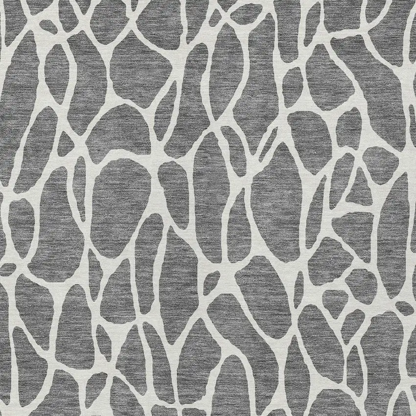 Gray And Ivory Geometric Washable Indoor Outdoor Area Rug Photo 6