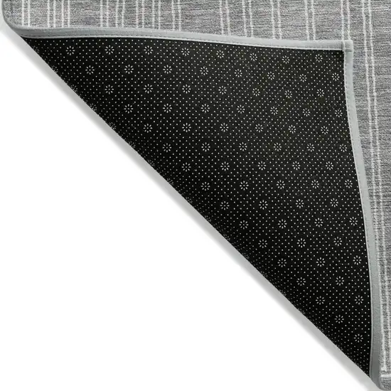 Gray And Ivory Geometric Washable Indoor Outdoor Area Rug Photo 3