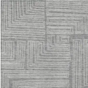 Photo of Gray And Ivory Geometric Washable Indoor Outdoor Area Rug