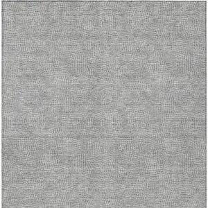 Photo of Gray And Ivory Geometric Washable Indoor Outdoor Area Rug
