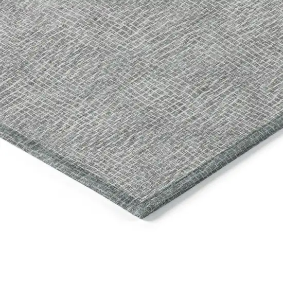 Gray And Ivory Geometric Washable Indoor Outdoor Area Rug Photo 4