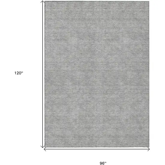 Gray And Ivory Geometric Washable Indoor Outdoor Area Rug Photo 7