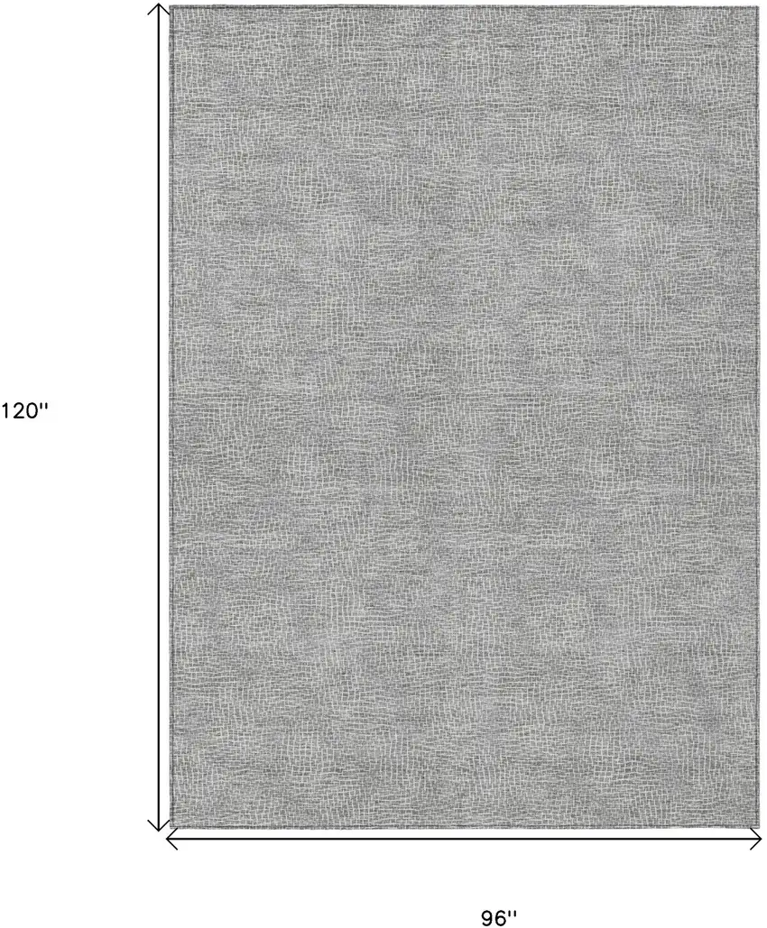 Gray And Ivory Geometric Washable Indoor Outdoor Area Rug Photo 7