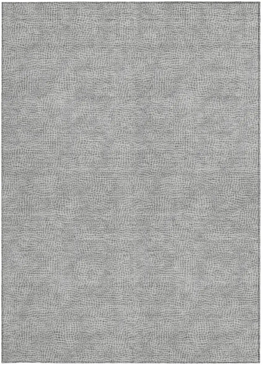 Gray And Ivory Geometric Washable Indoor Outdoor Area Rug Photo 6
