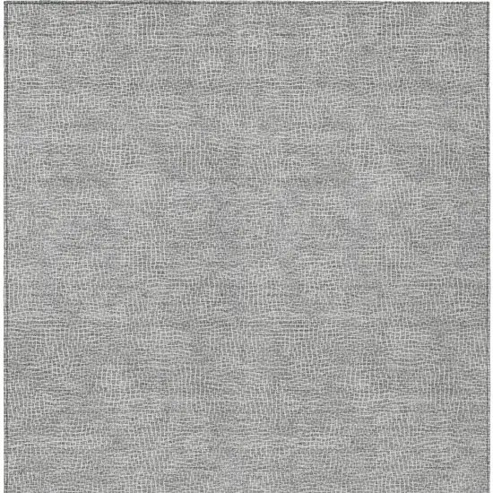 Gray And Ivory Geometric Washable Indoor Outdoor Area Rug Photo 5