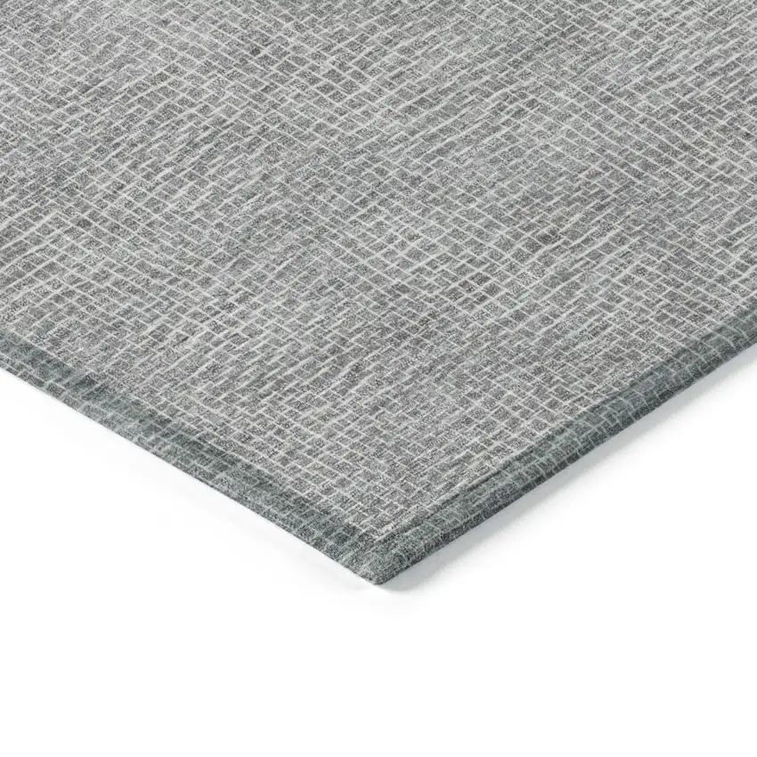 Gray And Ivory Geometric Washable Indoor Outdoor Area Rug Photo 4