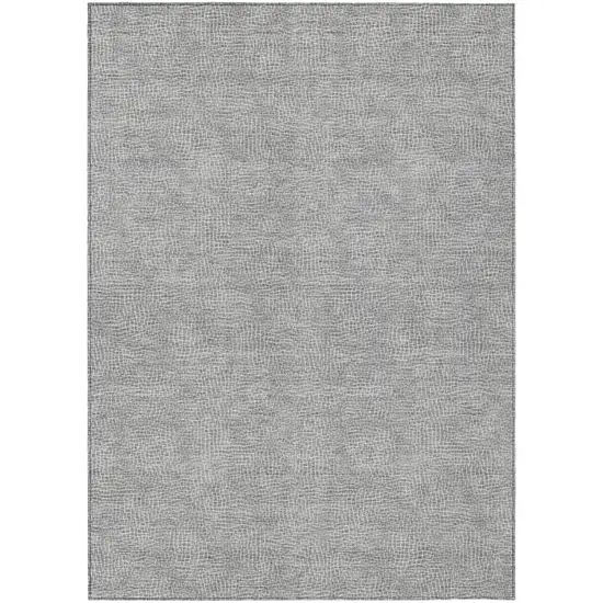 Gray And Ivory Geometric Washable Indoor Outdoor Area Rug Photo 2