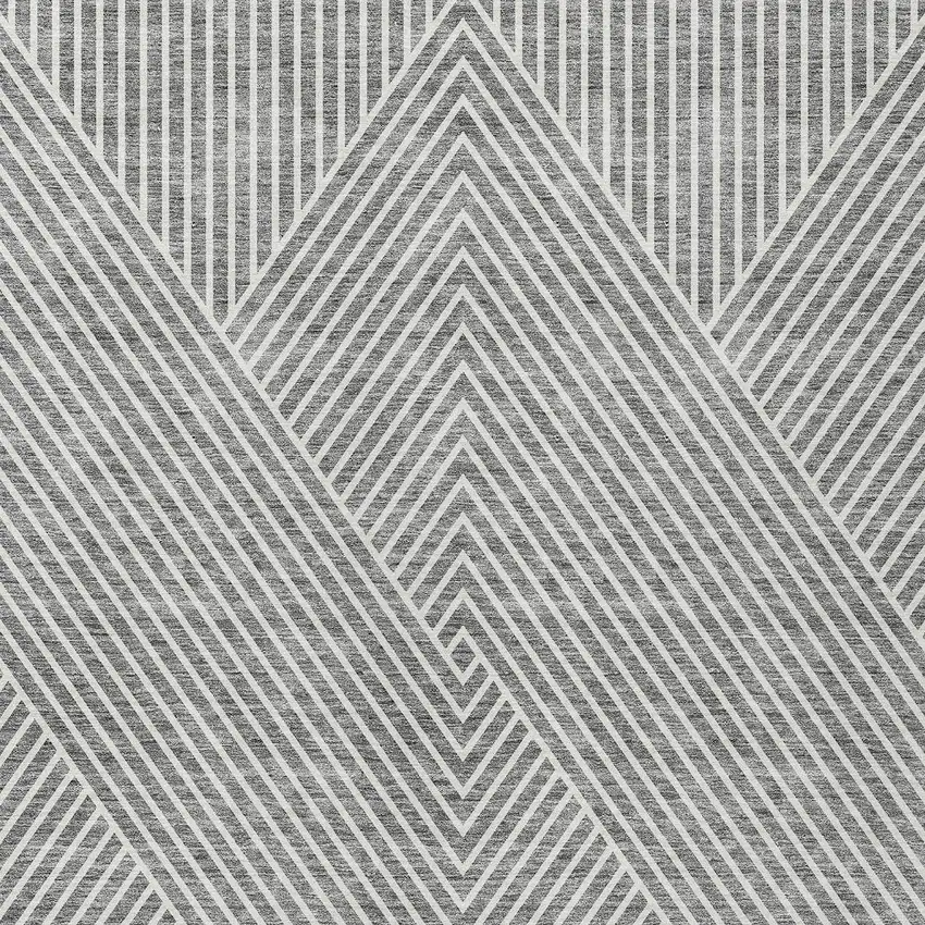 Gray And Ivory Geometric Washable Indoor Outdoor Area Rug Photo 6