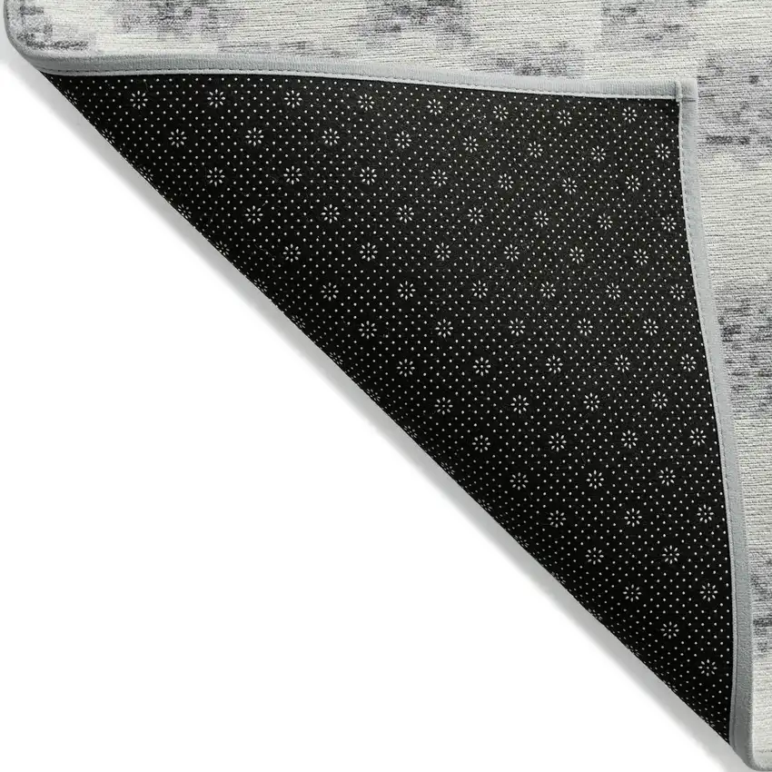 Gray And Ivory Geometric Washable Indoor Outdoor Area Rug Photo 6