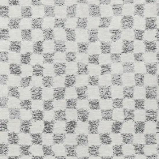 Gray And Ivory Geometric Washable Indoor Outdoor Area Rug Photo 4