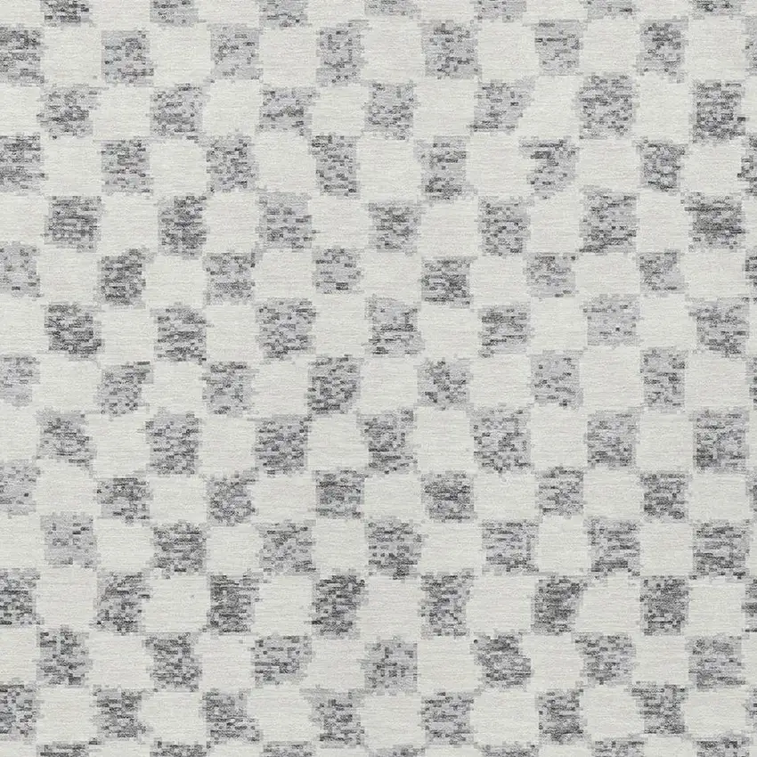 Gray And Ivory Geometric Washable Indoor Outdoor Area Rug Photo 4