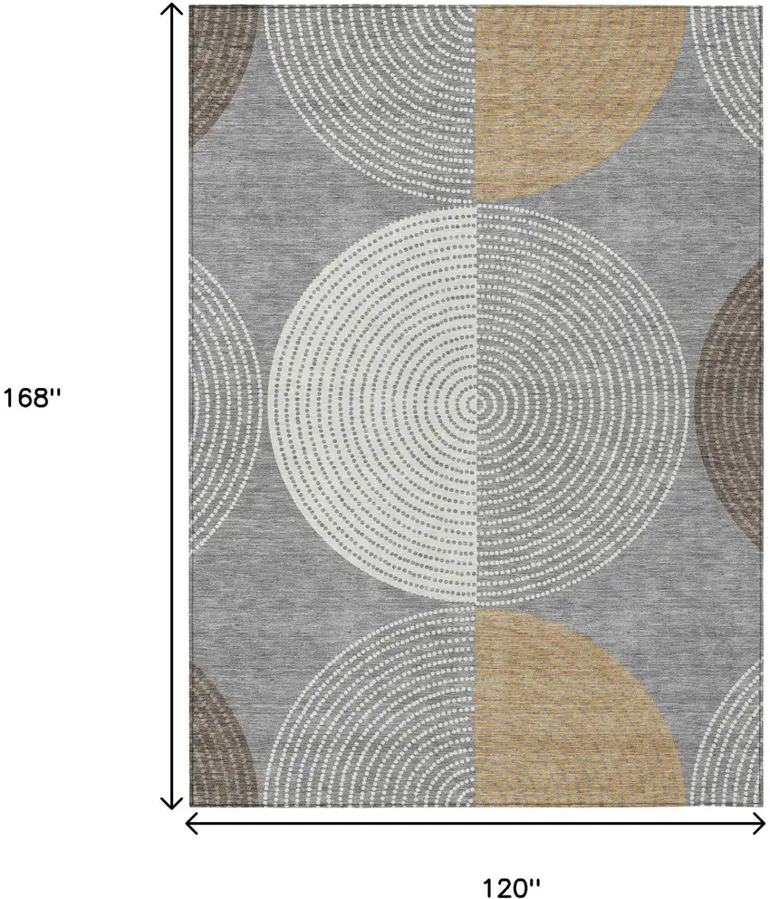 Gray And Ivory Geometric Washable Indoor Outdoor Area Rug Photo 3