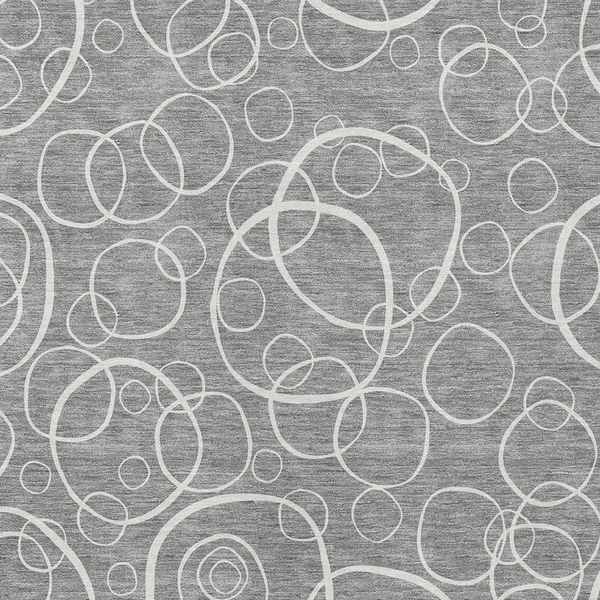 Gray And Ivory Geometric Washable Indoor Outdoor Area Rug Photo 2