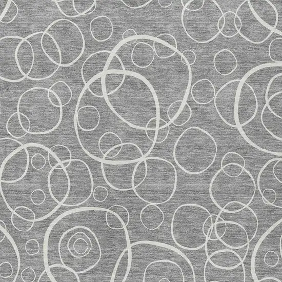 Gray And Ivory Geometric Washable Indoor Outdoor Area Rug Photo 2
