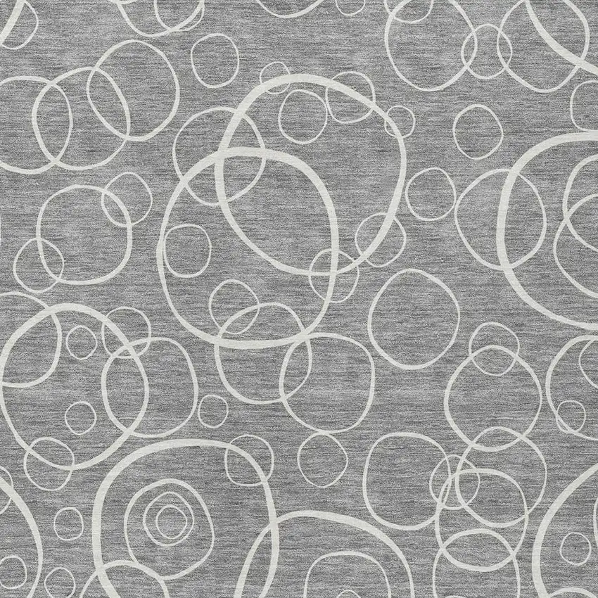 Gray And Ivory Geometric Washable Indoor Outdoor Area Rug Photo 2