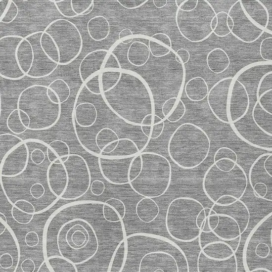 Gray And Ivory Geometric Washable Indoor Outdoor Area Rug Photo 2