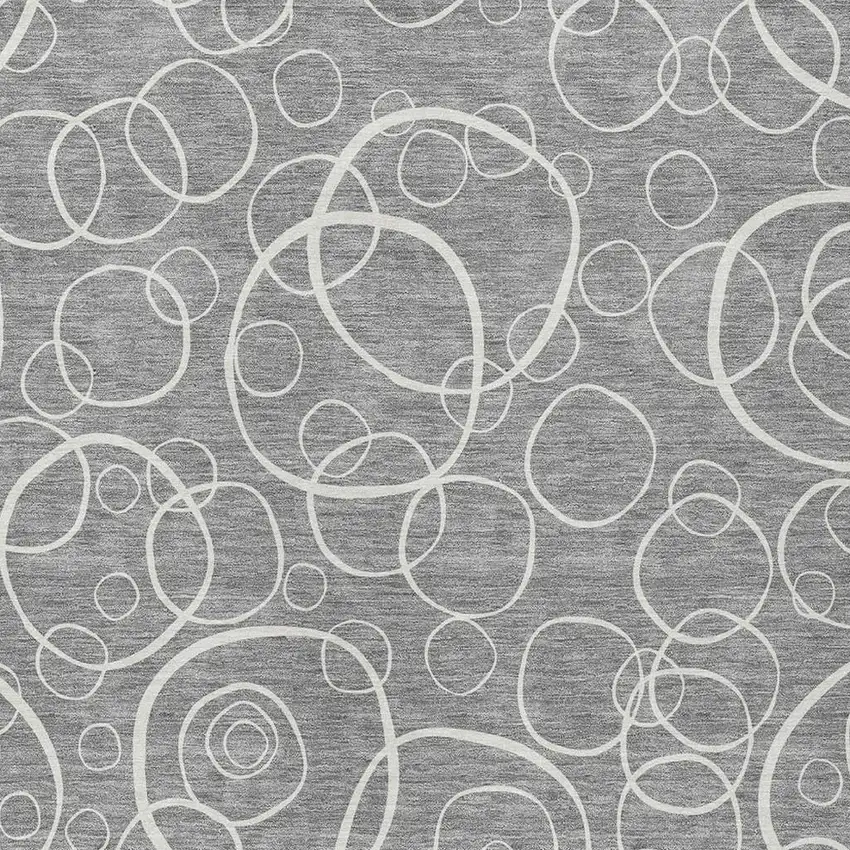 Gray And Ivory Geometric Washable Indoor Outdoor Area Rug Photo 2