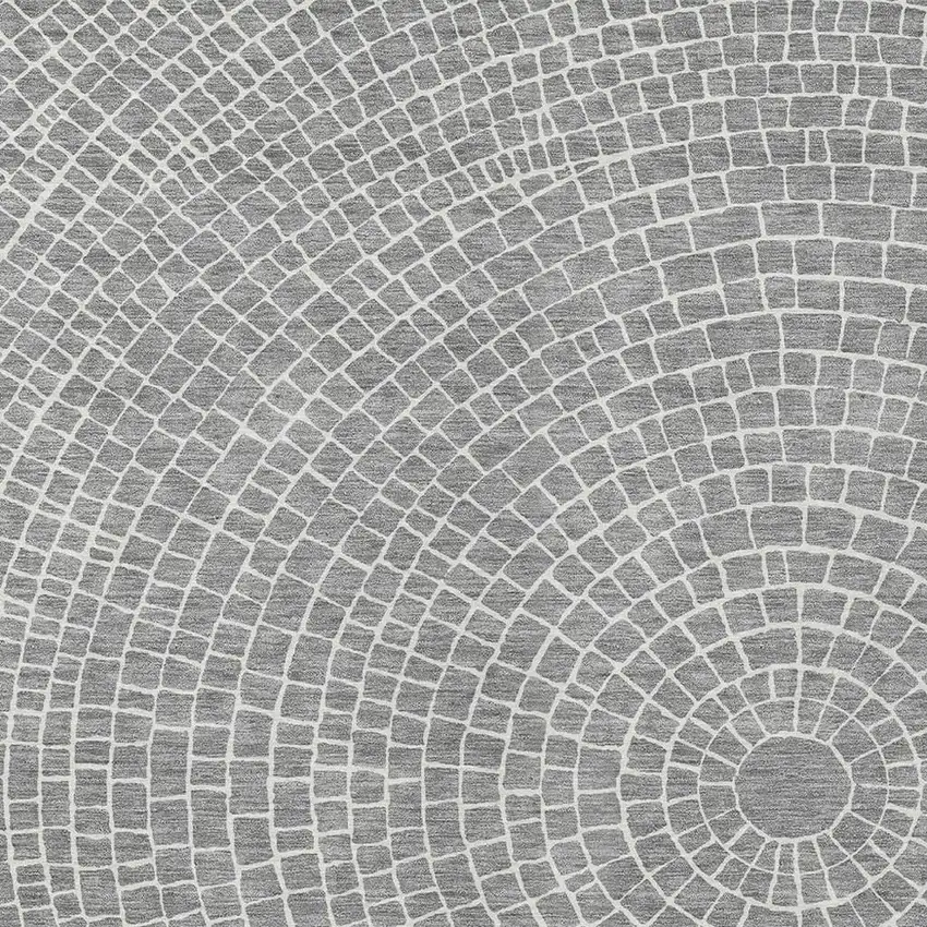 Gray And Ivory Geometric Washable Indoor Outdoor Area Rug Photo 2