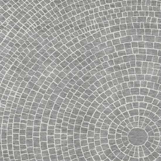 Gray And Ivory Geometric Washable Indoor Outdoor Area Rug Photo 2