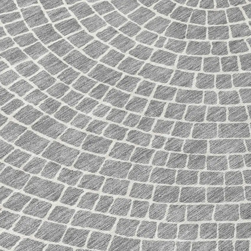 Gray And Ivory Geometric Washable Indoor Outdoor Area Rug Photo 9