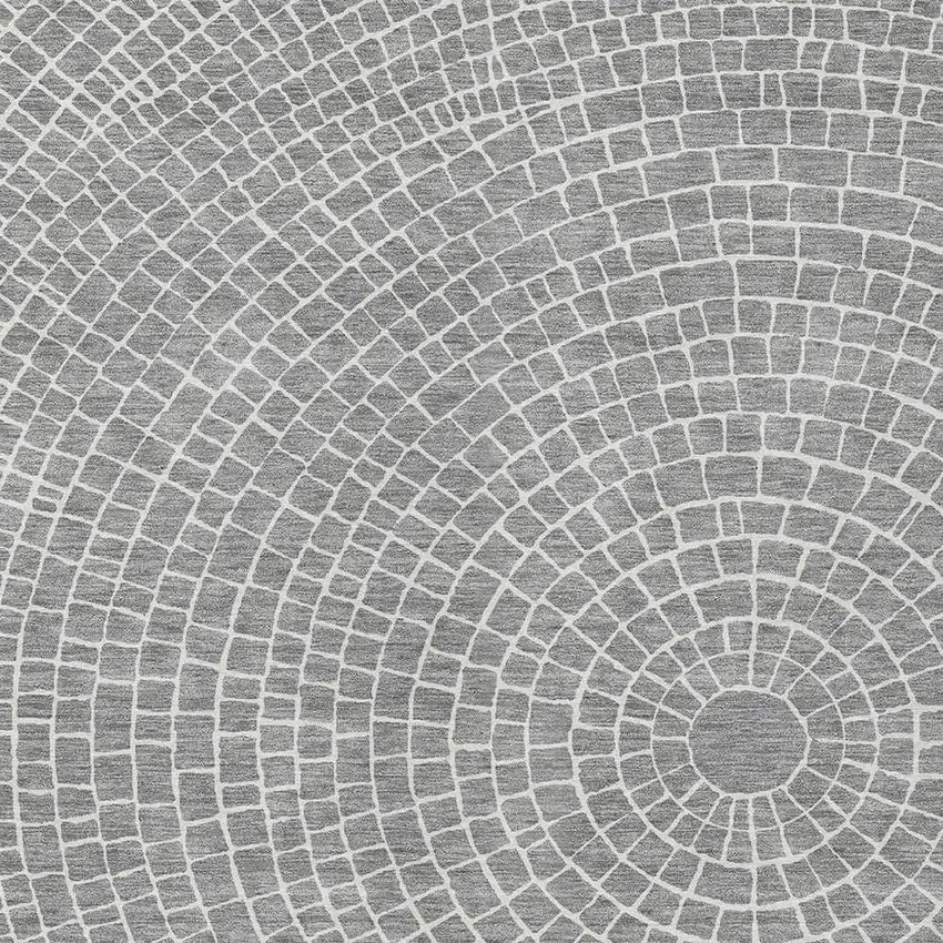 Gray And Ivory Geometric Washable Indoor Outdoor Area Rug Photo 2