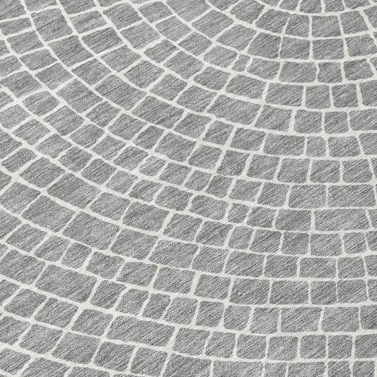Gray And Ivory Geometric Washable Indoor Outdoor Area Rug Photo 9