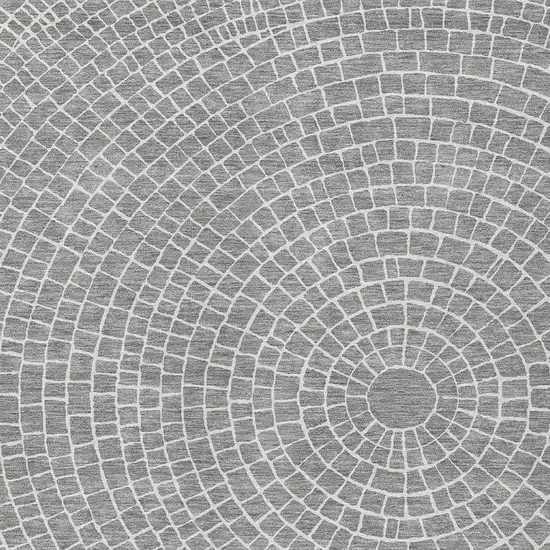 Gray And Ivory Geometric Washable Indoor Outdoor Area Rug Photo 2