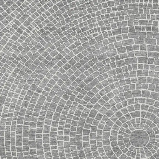 Gray And Ivory Geometric Washable Indoor Outdoor Area Rug Photo 2