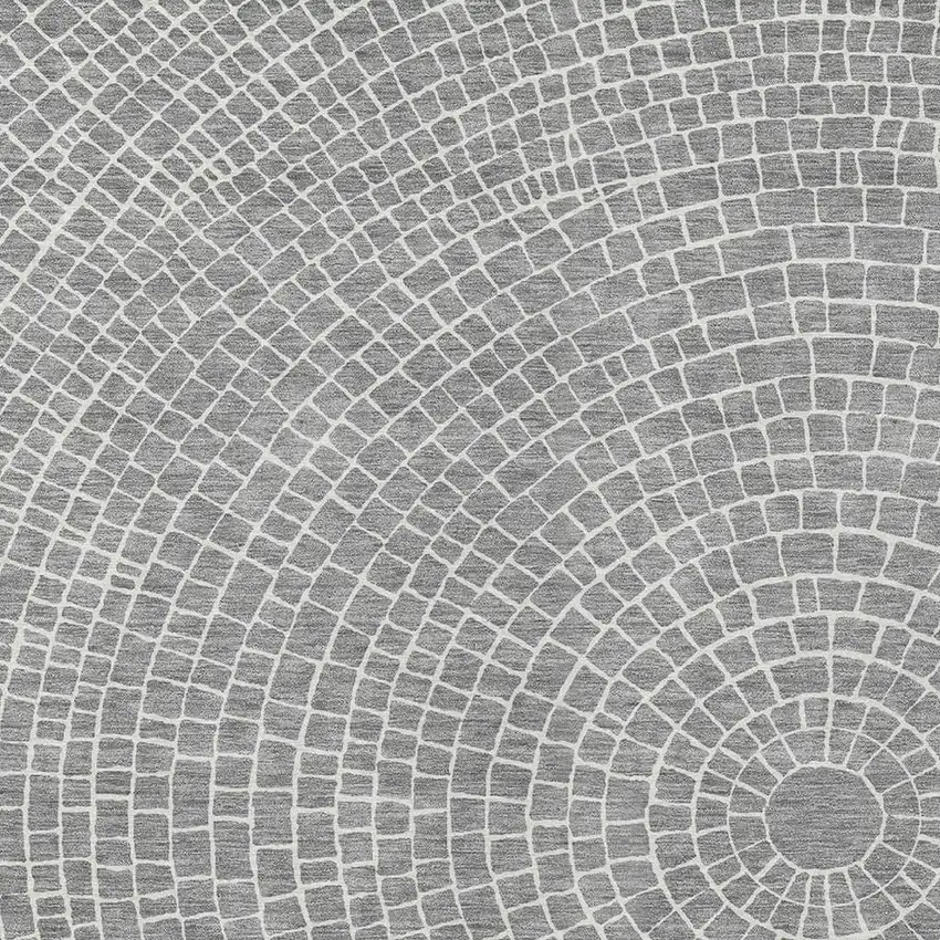 Gray And Ivory Geometric Washable Indoor Outdoor Area Rug Photo 2