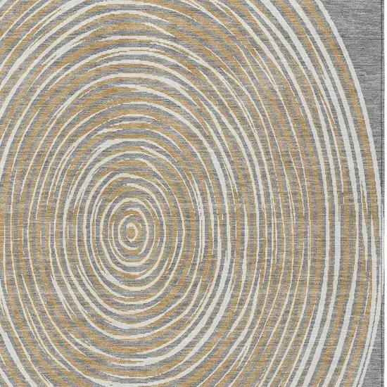 Gray And Ivory Geometric Washable Indoor Outdoor Area Rug Photo 3