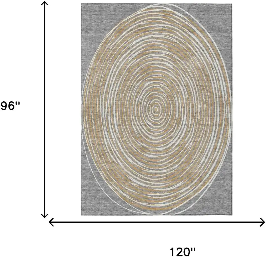 Gray And Ivory Geometric Washable Indoor Outdoor Area Rug Photo 9