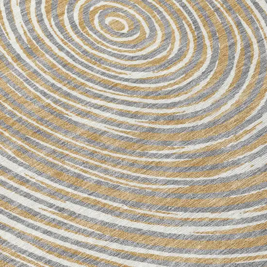 Gray And Ivory Geometric Washable Indoor Outdoor Area Rug Photo 8