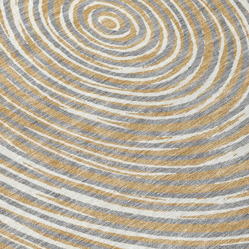 Gray And Ivory Geometric Washable Indoor Outdoor Area Rug Photo 8