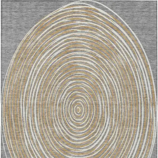 Gray And Ivory Geometric Washable Indoor Outdoor Area Rug Photo 4