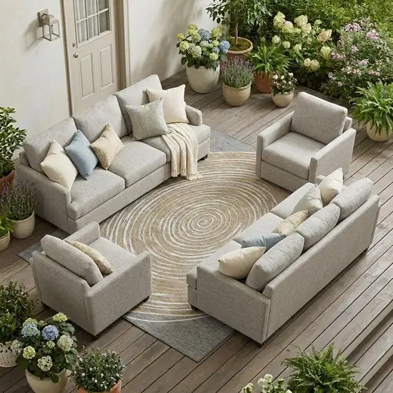 Gray And Ivory Geometric Washable Indoor Outdoor Area Rug Photo 1