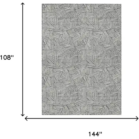 Gray And Ivory Geometric Washable Indoor Outdoor Area Rug Photo 9
