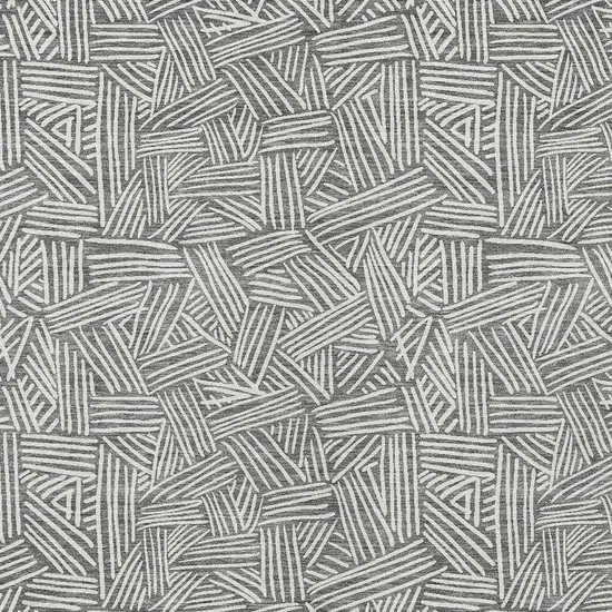Gray And Ivory Geometric Washable Indoor Outdoor Area Rug Photo 3