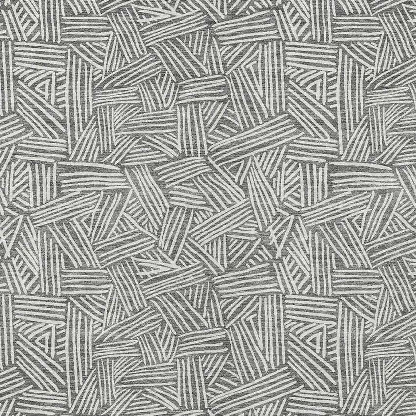 Gray And Ivory Geometric Washable Indoor Outdoor Area Rug Photo 3