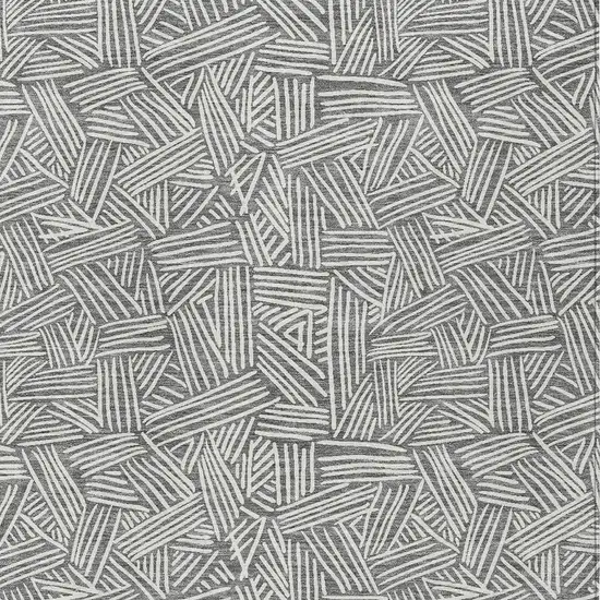 Gray And Ivory Geometric Washable Indoor Outdoor Area Rug Photo 5