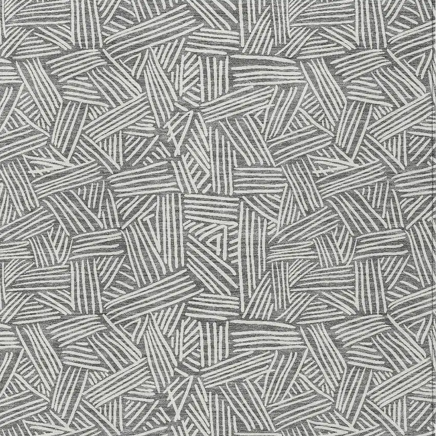 Gray And Ivory Geometric Washable Indoor Outdoor Area Rug Photo 5