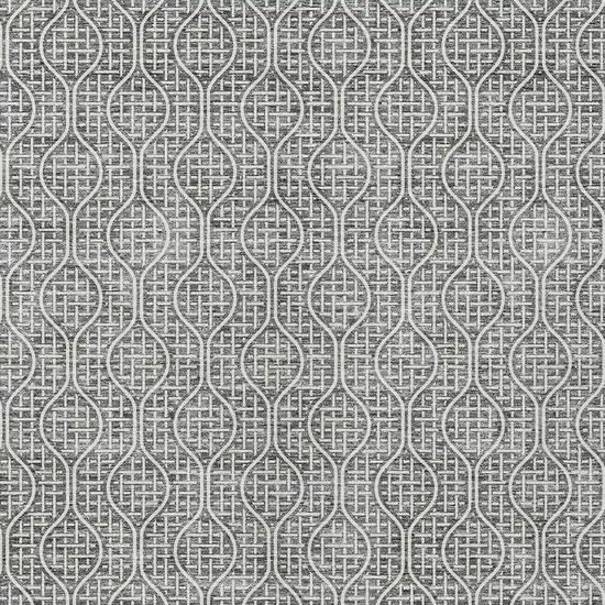 Gray And Ivory Geometric Washable Indoor Outdoor Area Rug Photo 6