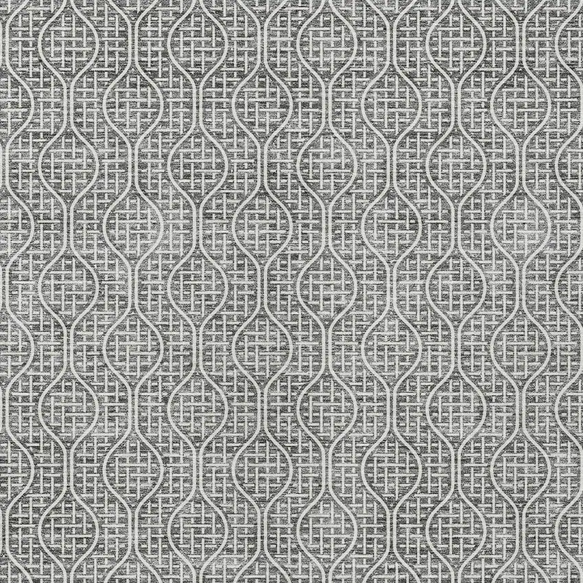Gray And Ivory Geometric Washable Indoor Outdoor Area Rug Photo 6