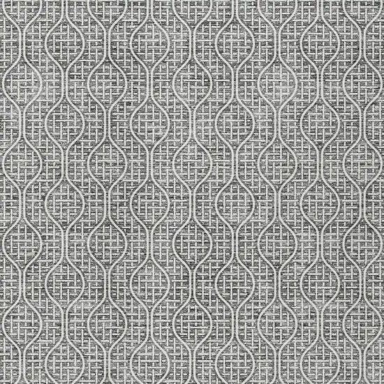 Gray And Ivory Geometric Washable Indoor Outdoor Area Rug Photo 6