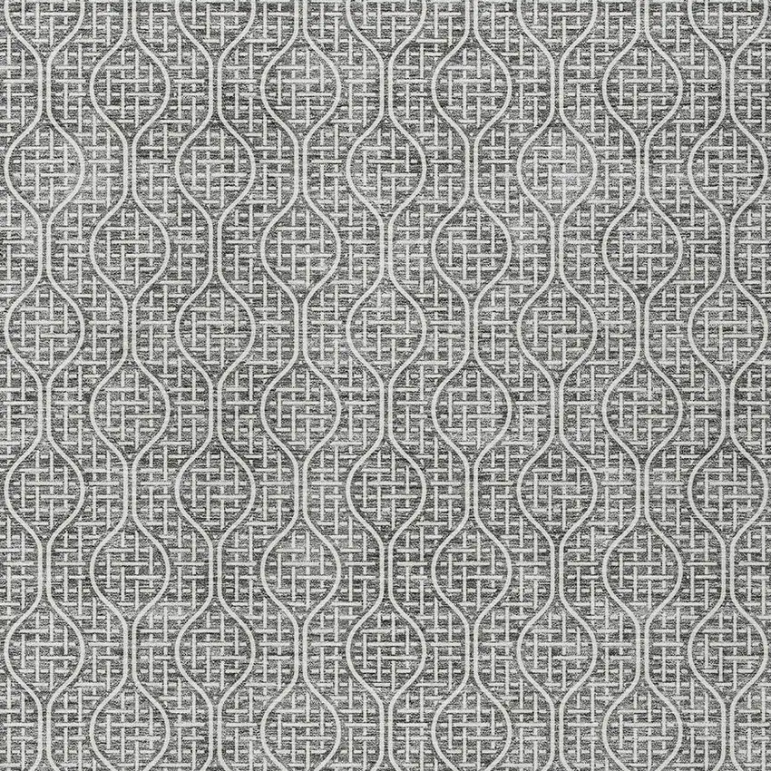 Gray And Ivory Geometric Washable Indoor Outdoor Area Rug Photo 6