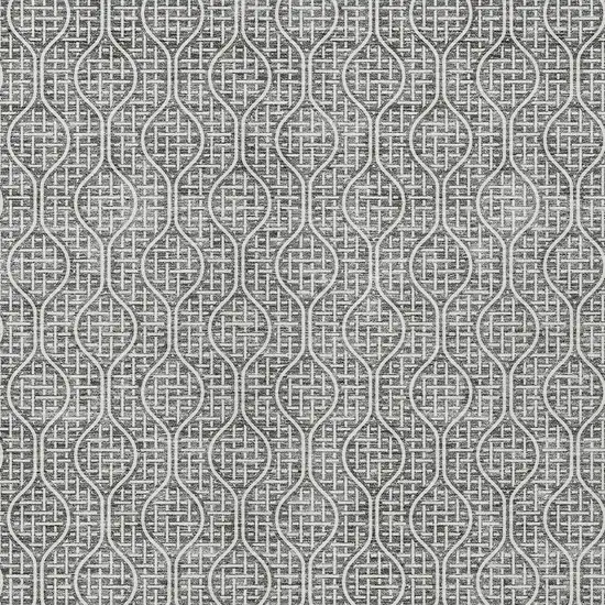 Gray And Ivory Geometric Washable Indoor Outdoor Area Rug Photo 6